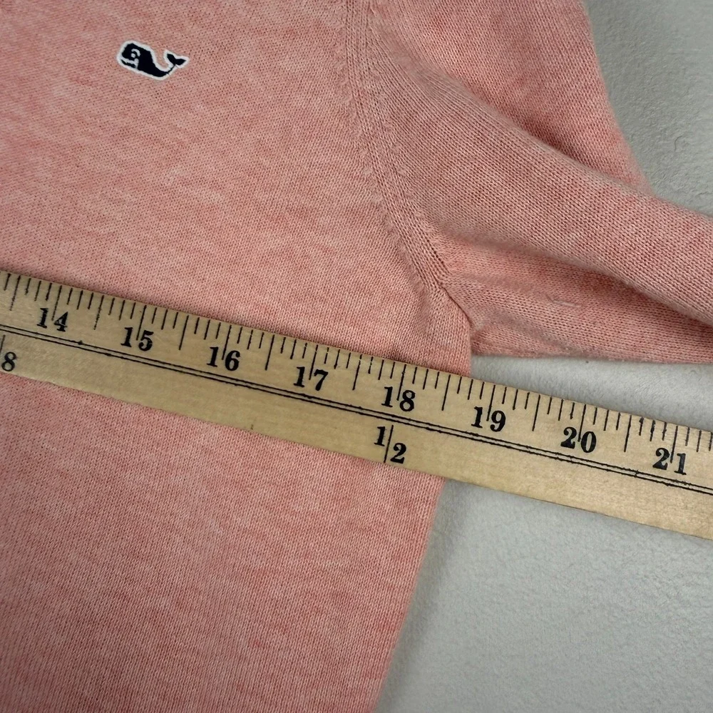 Vineyard Vines Sweater Women's XS Pink 100% Cotton Knit V-Neck Classic Pullover
